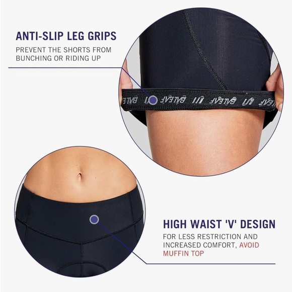 Baleaf Women's Black and Teal 4D Padded Cycling‎ Shorts Size Large - Picture 5 of 12